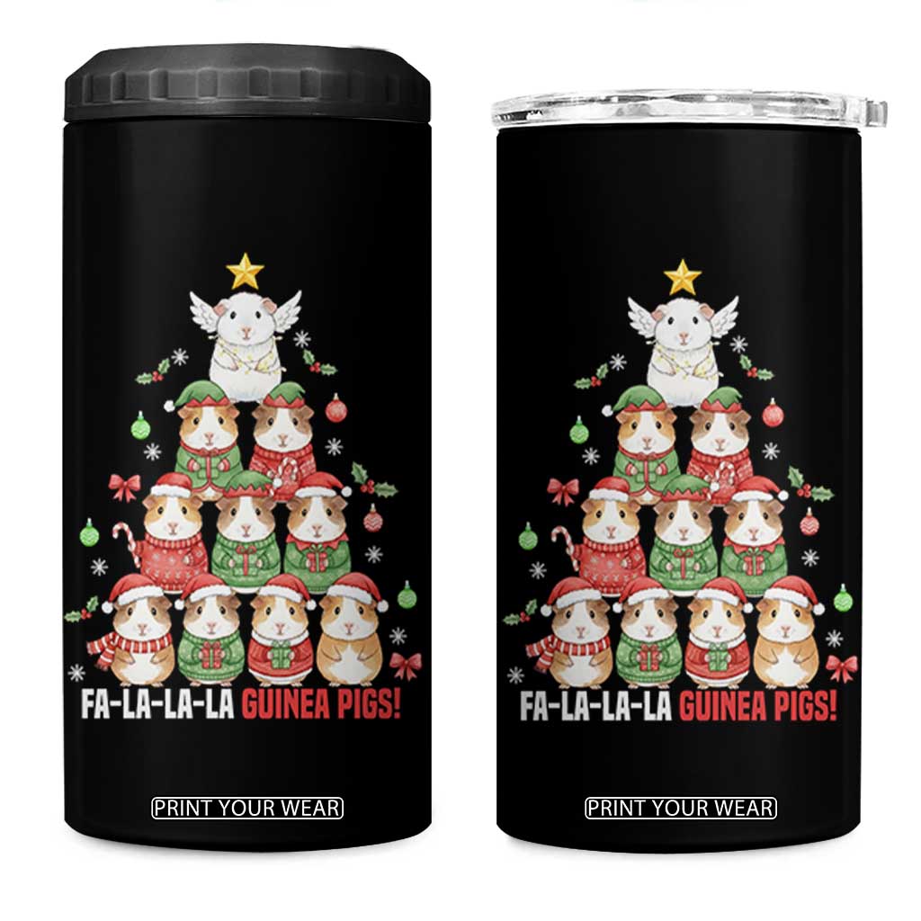 Fa La La La Guinea Pigs 4 in 1 Can Cooler Tumbler Funny Christmas Cavy Lover Gift TS12 One Size: 16 oz Black Print Your Wear