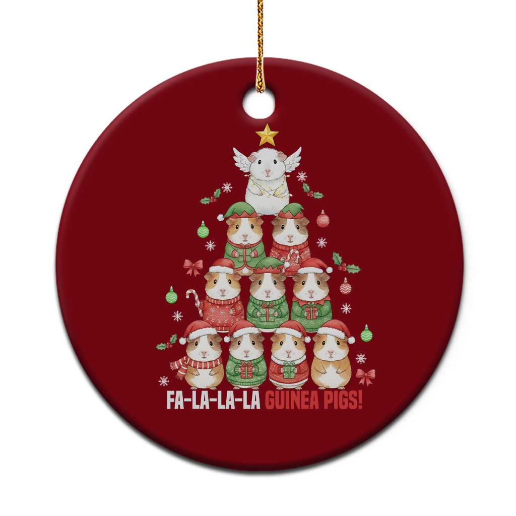 Fa La La La Guinea Pigs Ceramic Ornament Funny Christmas Cavy Lover Gift TS12 1pc Red Print Your Wear