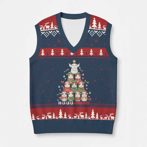 Fa La La La Guinea Pigs V-Neck Knit Sweater Vest Funny Xmas Cavy Lover Gift TS12 Navy Red Print Your Wear