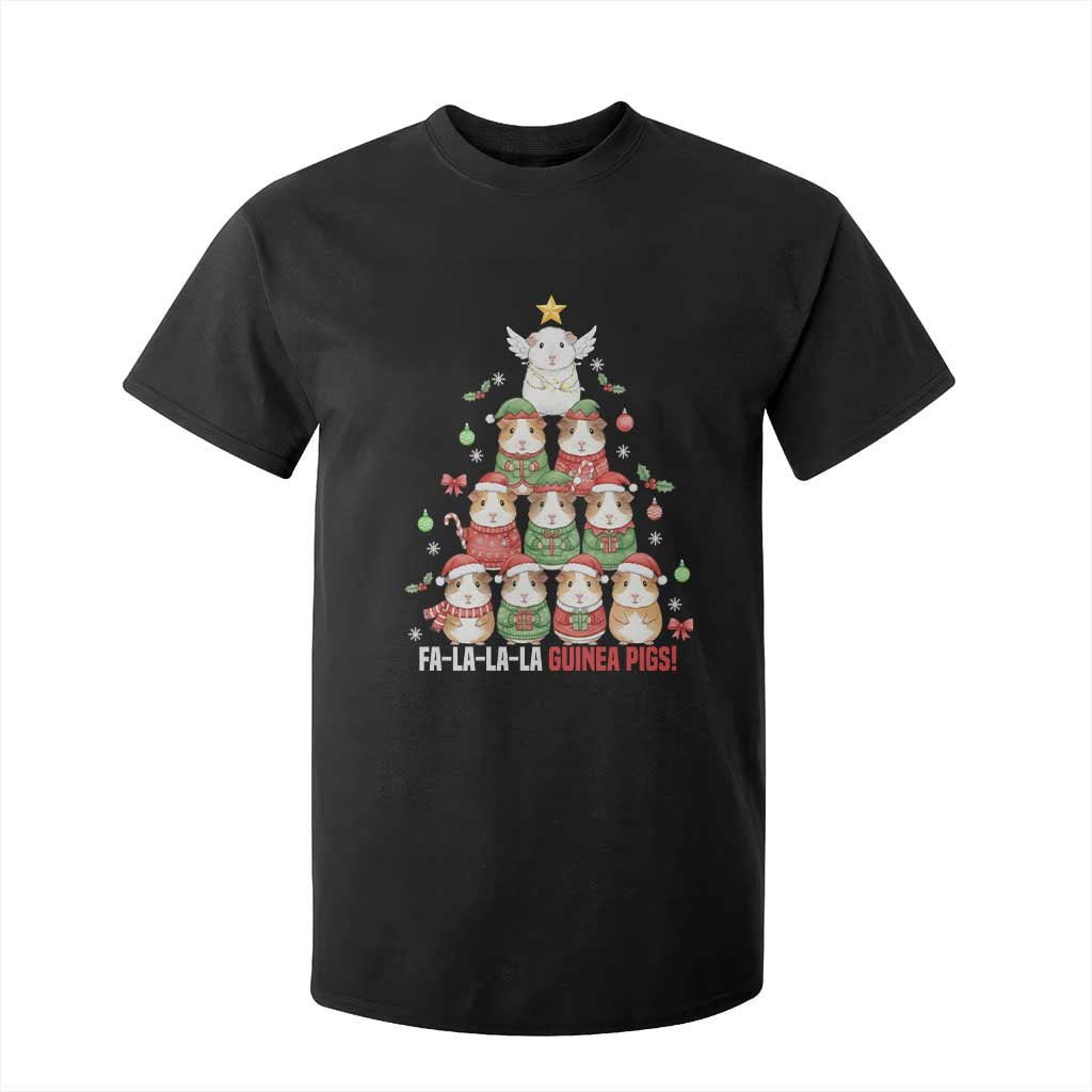 Fa La La La Guinea Pigs T Shirt For Kid Funny Christmas Cavy Lover Gift TS12 Black Print Your Wear