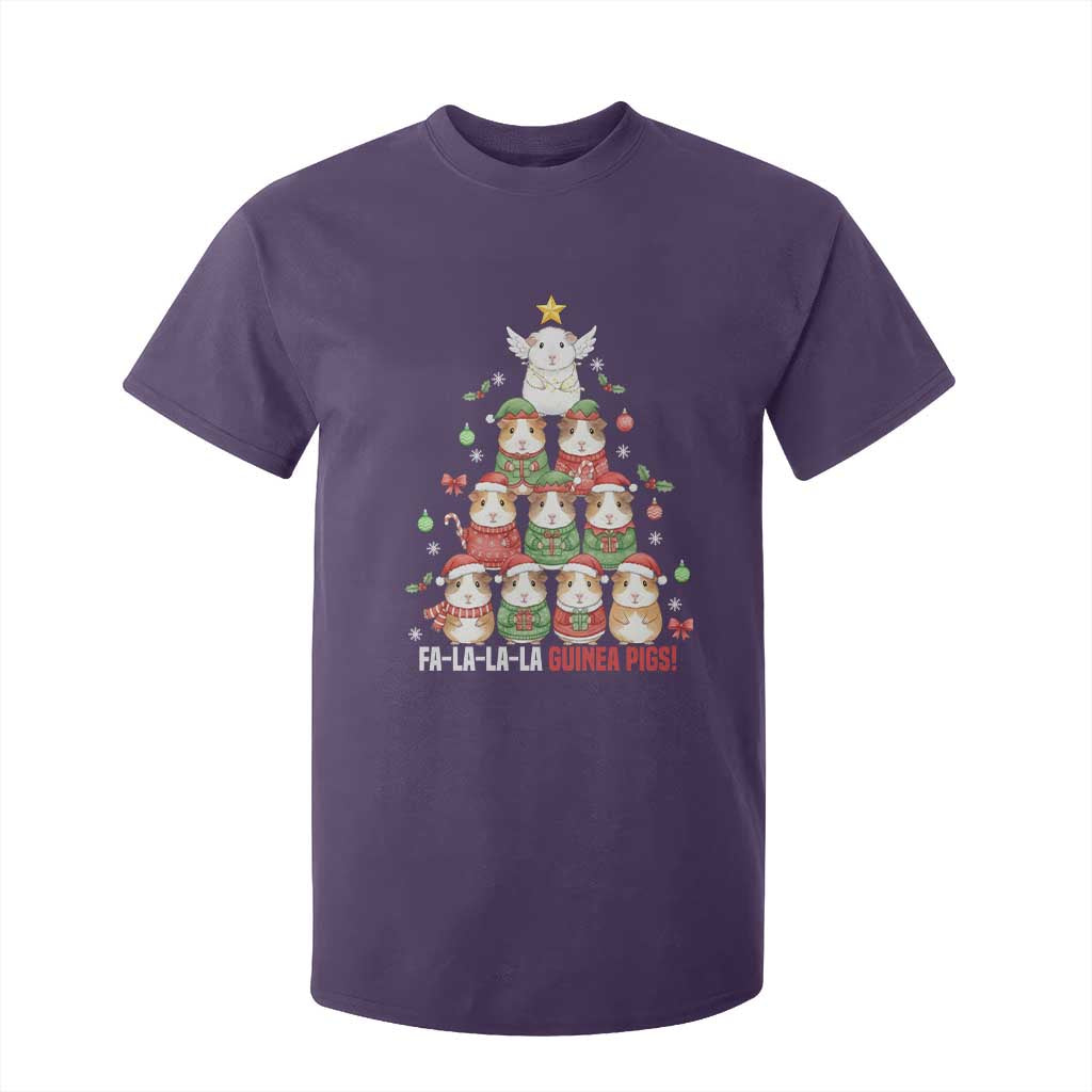 Fa La La La Guinea Pigs T Shirt For Kid Funny Christmas Cavy Lover Gift TS12 Purple Print Your Wear
