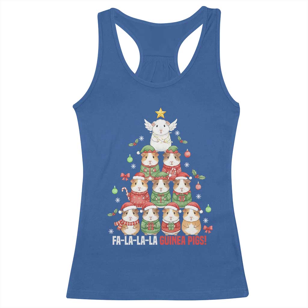 Fa La La La Guinea Pigs Racerback Tank Top Funny Christmas Cavy Lover Gift TS12 Royal Blue Print Your Wear