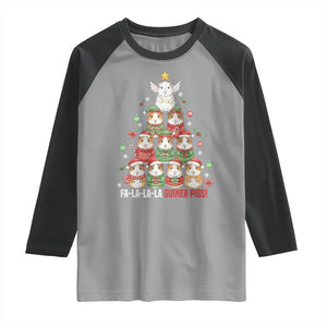 Fa La La La Guinea Pigs Raglan Shirt Funny Christmas Cavy Lover Gift TS12 Sport Gray Black Print Your Wear
