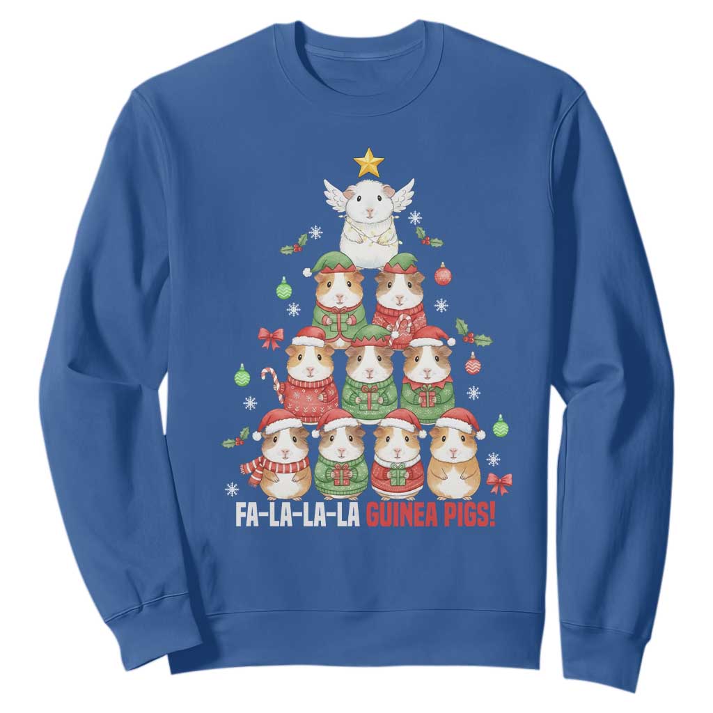 Fa La La La Guinea Pigs Sweatshirt Funny Christmas Cavy Lover Gift TS12 Royal Blue Print Your Wear