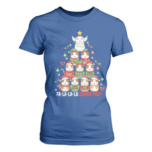 Fa La La La Guinea Pigs T Shirt For Women Funny Christmas Cavy Lover Gift TS12 Royal Blue Print Your Wear
