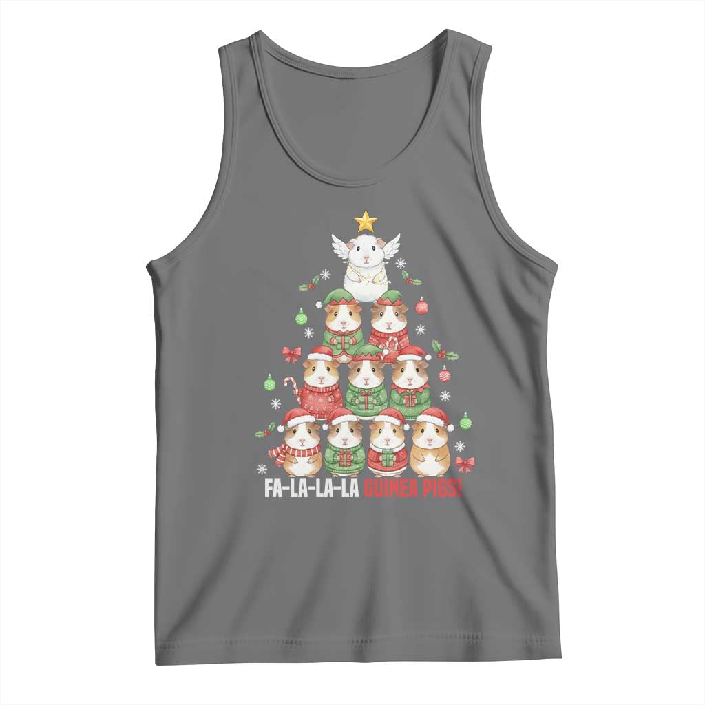 Fa La La La Guinea Pigs Tank Top Funny Christmas Cavy Lover Gift TS12 Black Heather Print Your Wear