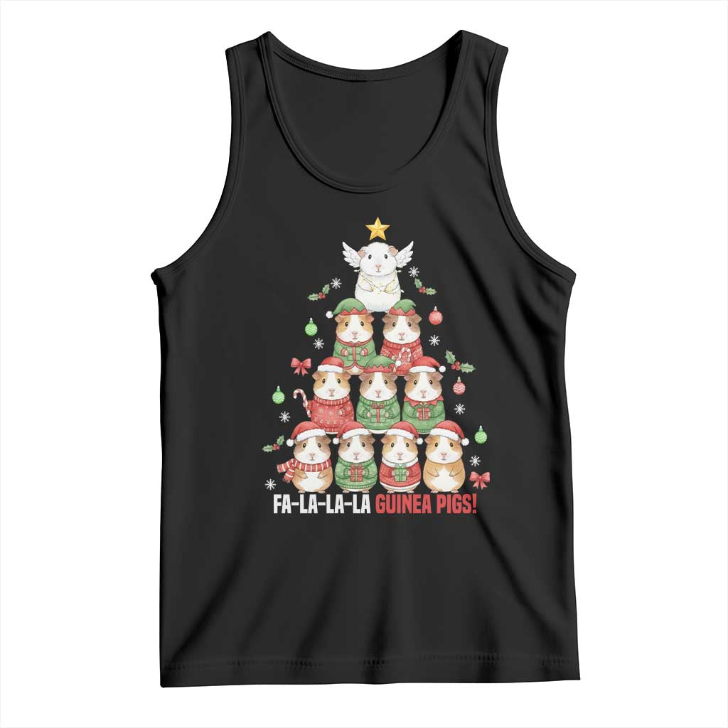 Fa La La La Guinea Pigs Tank Top Funny Christmas Cavy Lover Gift TS12 Black Print Your Wear