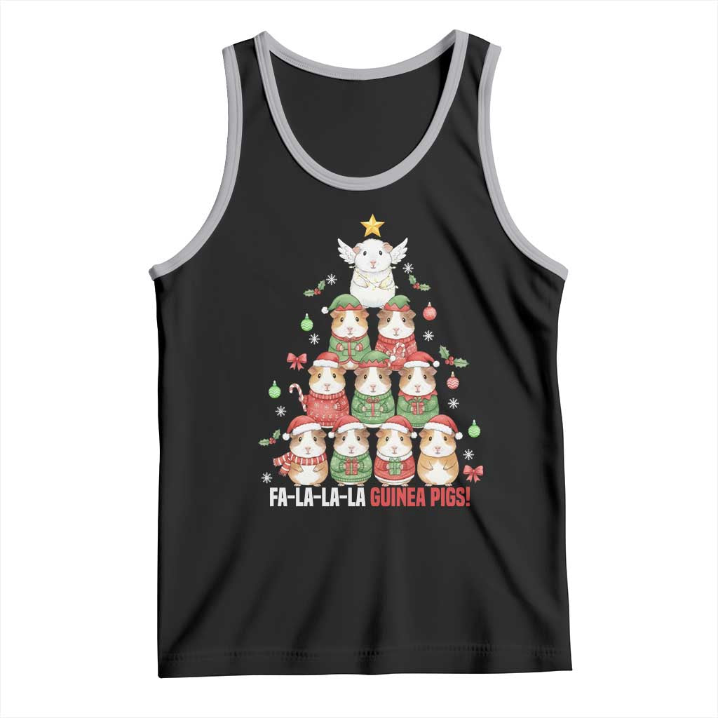 Fa La La La Guinea Pigs Tank Top Funny Christmas Cavy Lover Gift TS12 Black Athletic Heather Print Your Wear