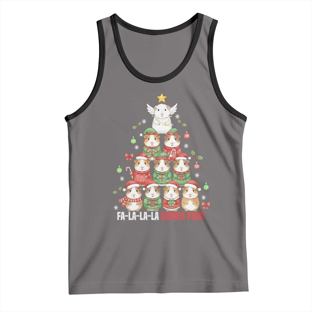 Fa La La La Guinea Pigs Tank Top Funny Christmas Cavy Lover Gift TS12 Deep Heather Black Print Your Wear