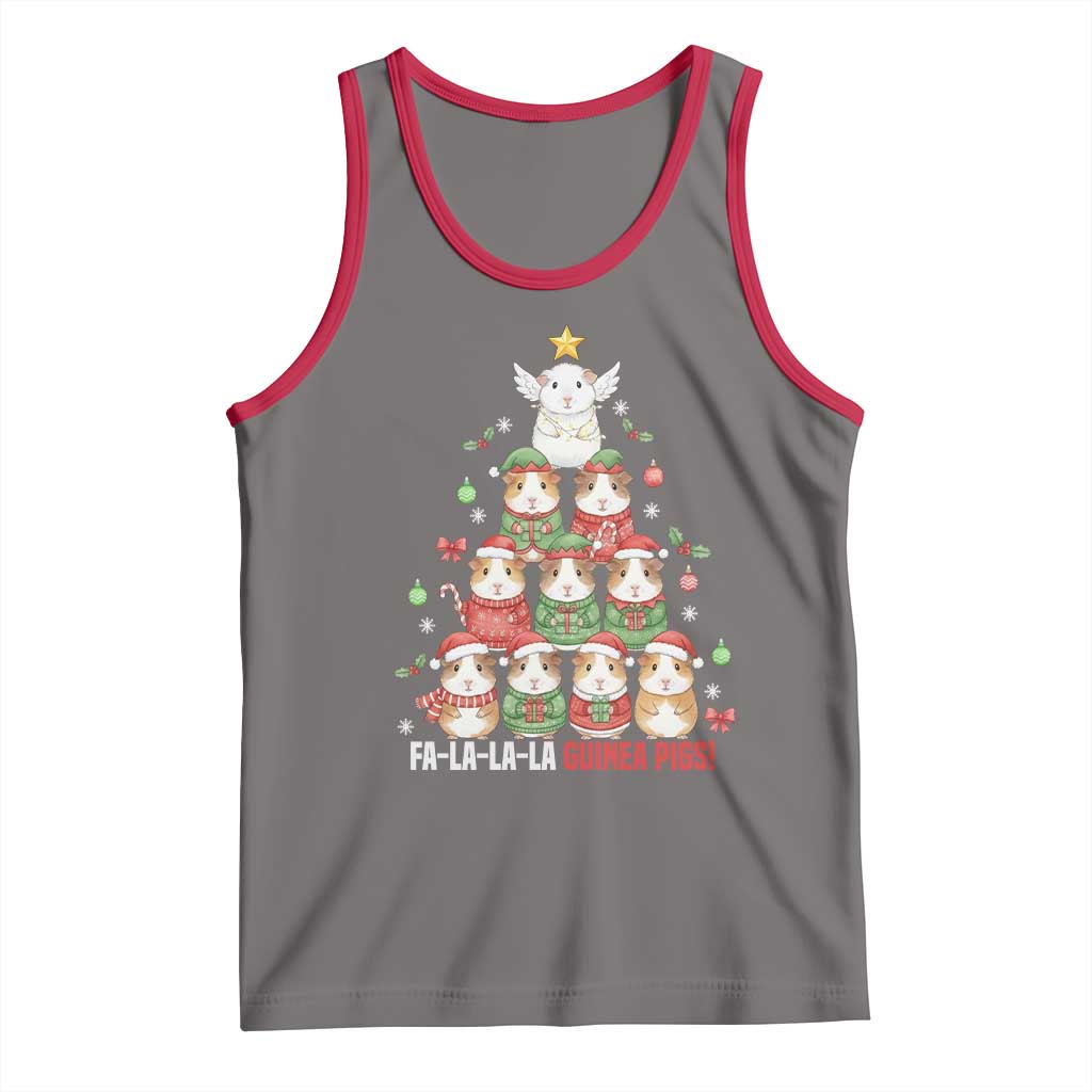 Fa La La La Guinea Pigs Tank Top Funny Christmas Cavy Lover Gift TS12 Deep Heather Red Print Your Wear