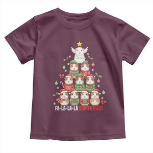 Fa La La La Guinea Pigs Toddler T Shirt Funny Christmas Cavy Lover Gift TS12 Maroon Print Your Wear