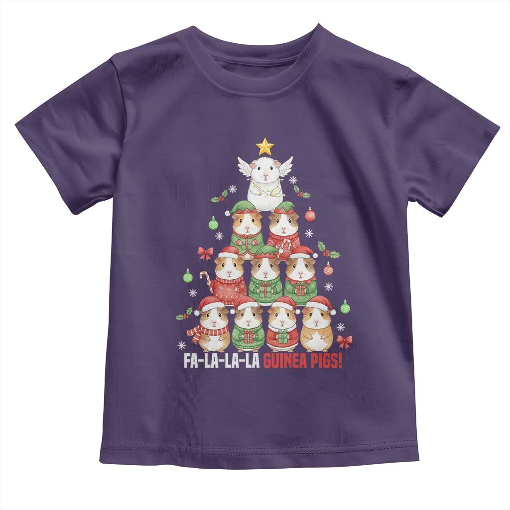 Fa La La La Guinea Pigs Toddler T Shirt Funny Christmas Cavy Lover Gift TS12 Purple Print Your Wear
