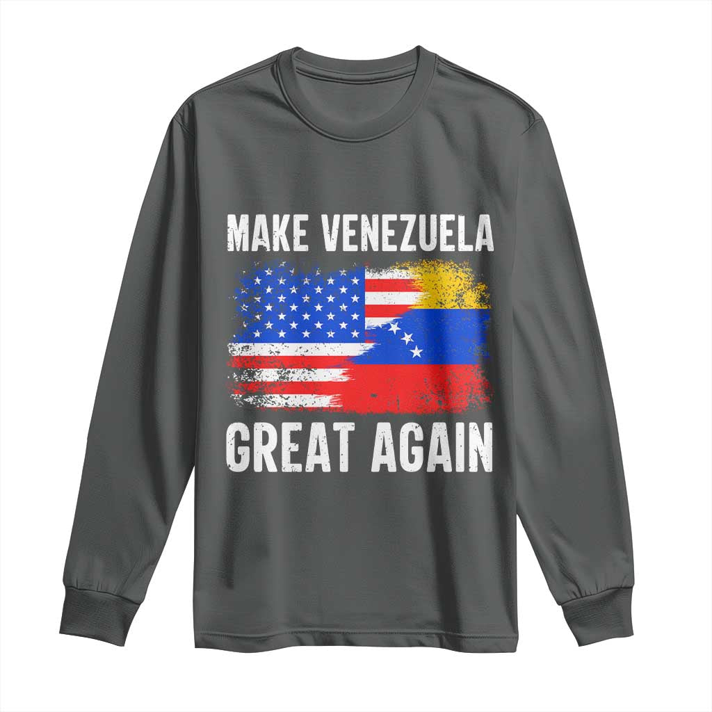 Make Venezuela Great Again Long Sleeve Shirt Political Gift TS12 Dark Heather Print Your Wear
