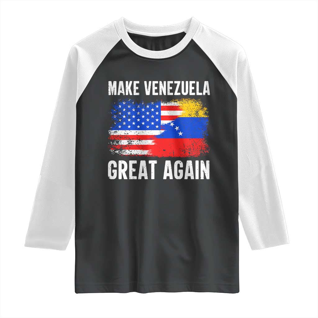 Make Venezuela Great Again Raglan Shirt Political Gift TS12 Black White Print Your Wear