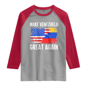 Make Venezuela Great Again Raglan Shirt Political Gift TS12 Sport Gray Red Print Your Wear