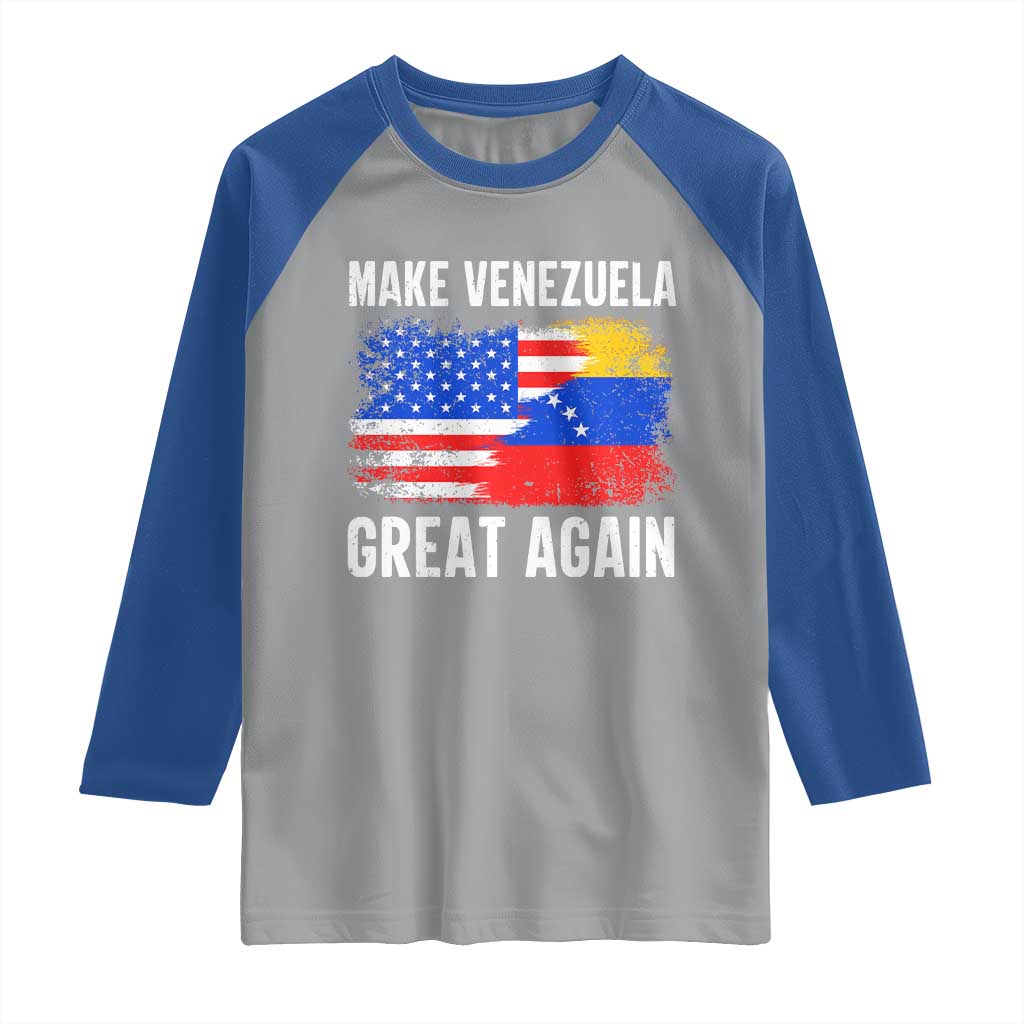 Make Venezuela Great Again Raglan Shirt Political Gift TS12 Sport Gray Royal Print Your Wear