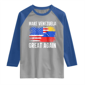 Make Venezuela Great Again Raglan Shirt Political Gift TS12 Sport Gray Royal Print Your Wear