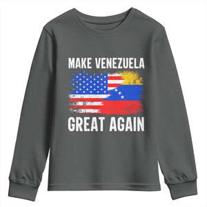 Make Venezuela Great Again Youth Sweatshirt Political Gift TS12 Dark Heather Print Your Wear