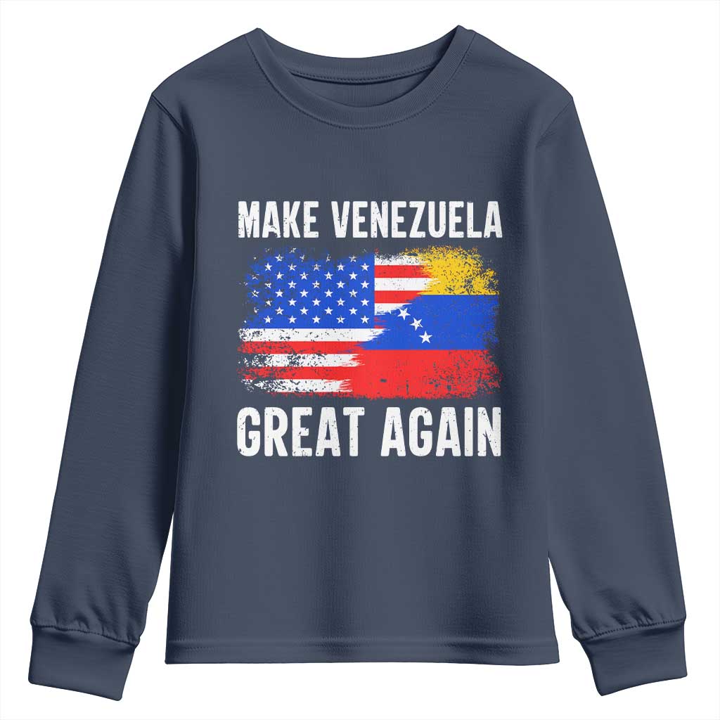 Make Venezuela Great Again Youth Sweatshirt Political Gift TS12 Navy Print Your Wear