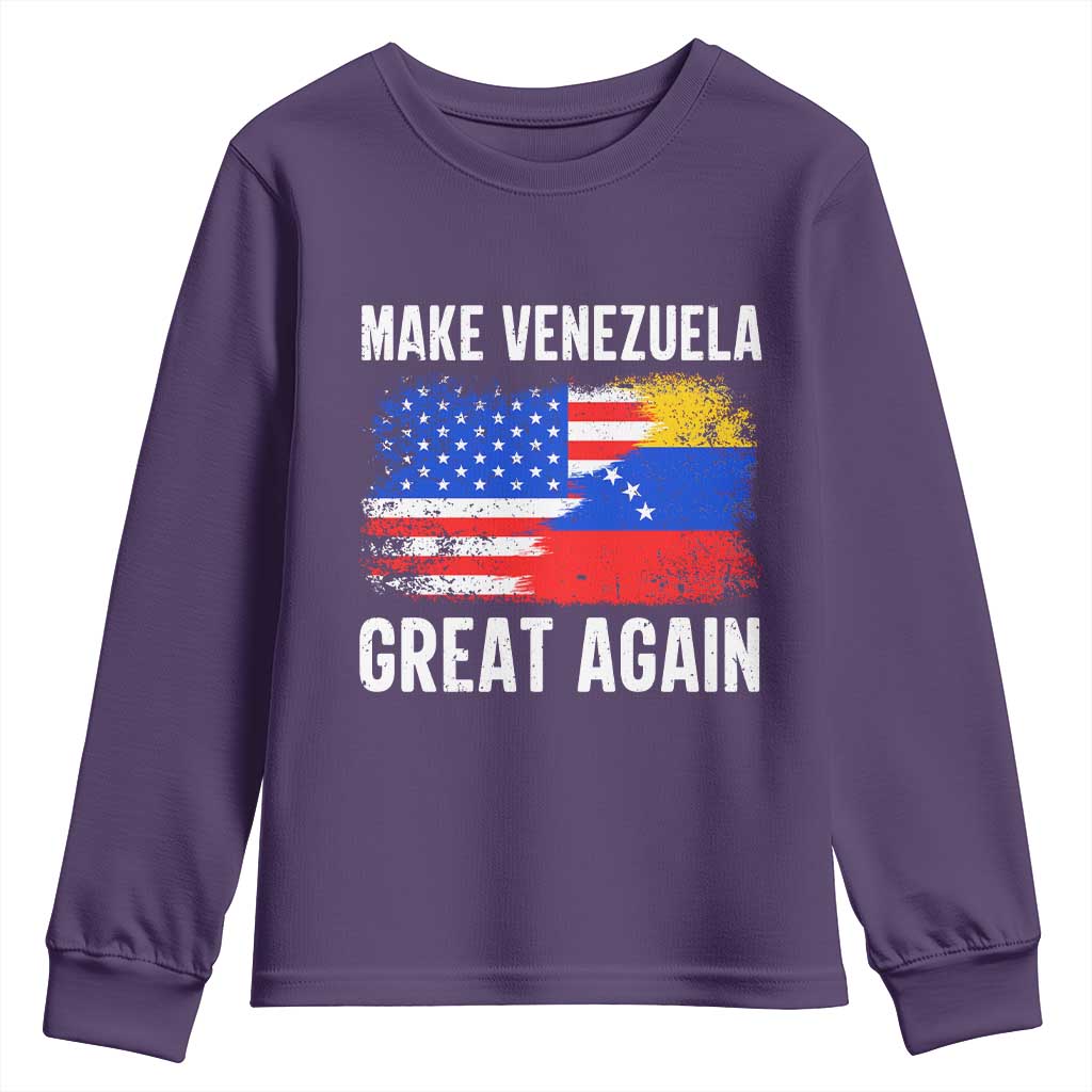 Make Venezuela Great Again Youth Sweatshirt Political Gift TS12 Purple Print Your Wear