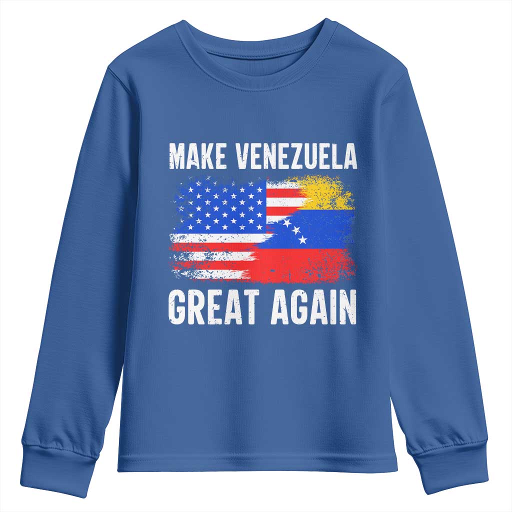 Make Venezuela Great Again Youth Sweatshirt Political Gift TS12 Royal Blue Print Your Wear