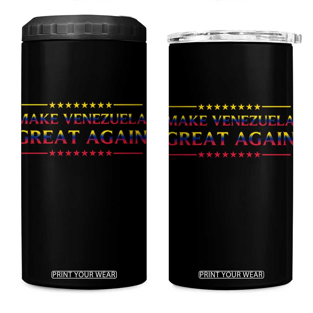 International Venezuela Gifts 4 in 1 Can Cooler Tumbler Make Venezuela Great Again TS12 One Size: 16 oz Black Print Your Wear
