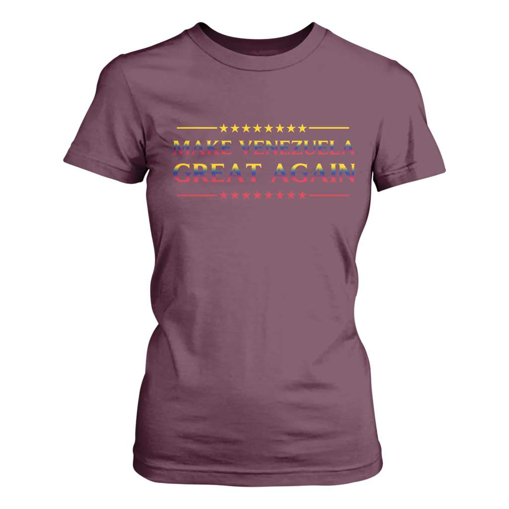 International Venezuela Gifts T Shirt For Women Make Venezuela Great Again TS12 Maroon Print Your Wear