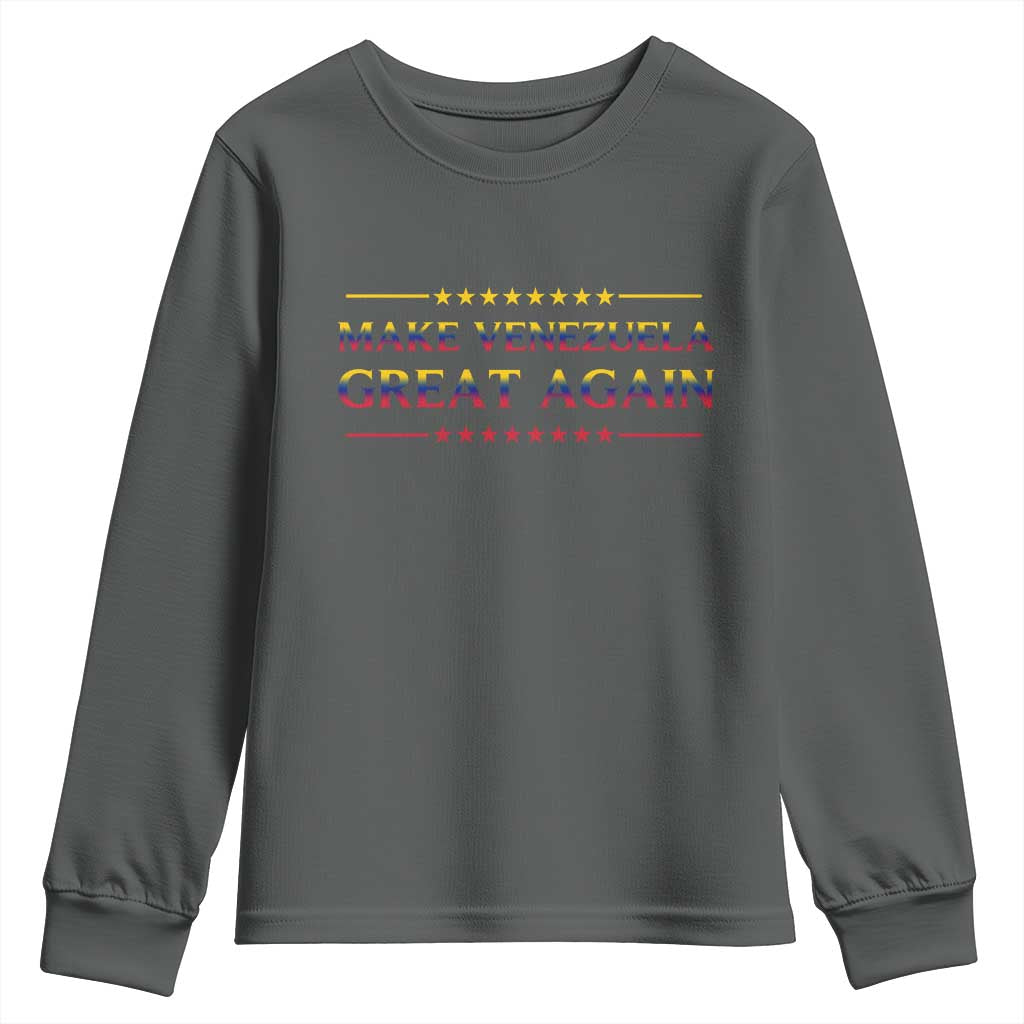International Venezuela Gifts Youth Sweatshirt Make Venezuela Great Again TS12 Dark Heather Print Your Wear