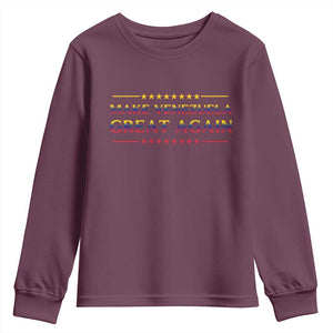 International Venezuela Gifts Youth Sweatshirt Make Venezuela Great Again TS12 Maroon Print Your Wear