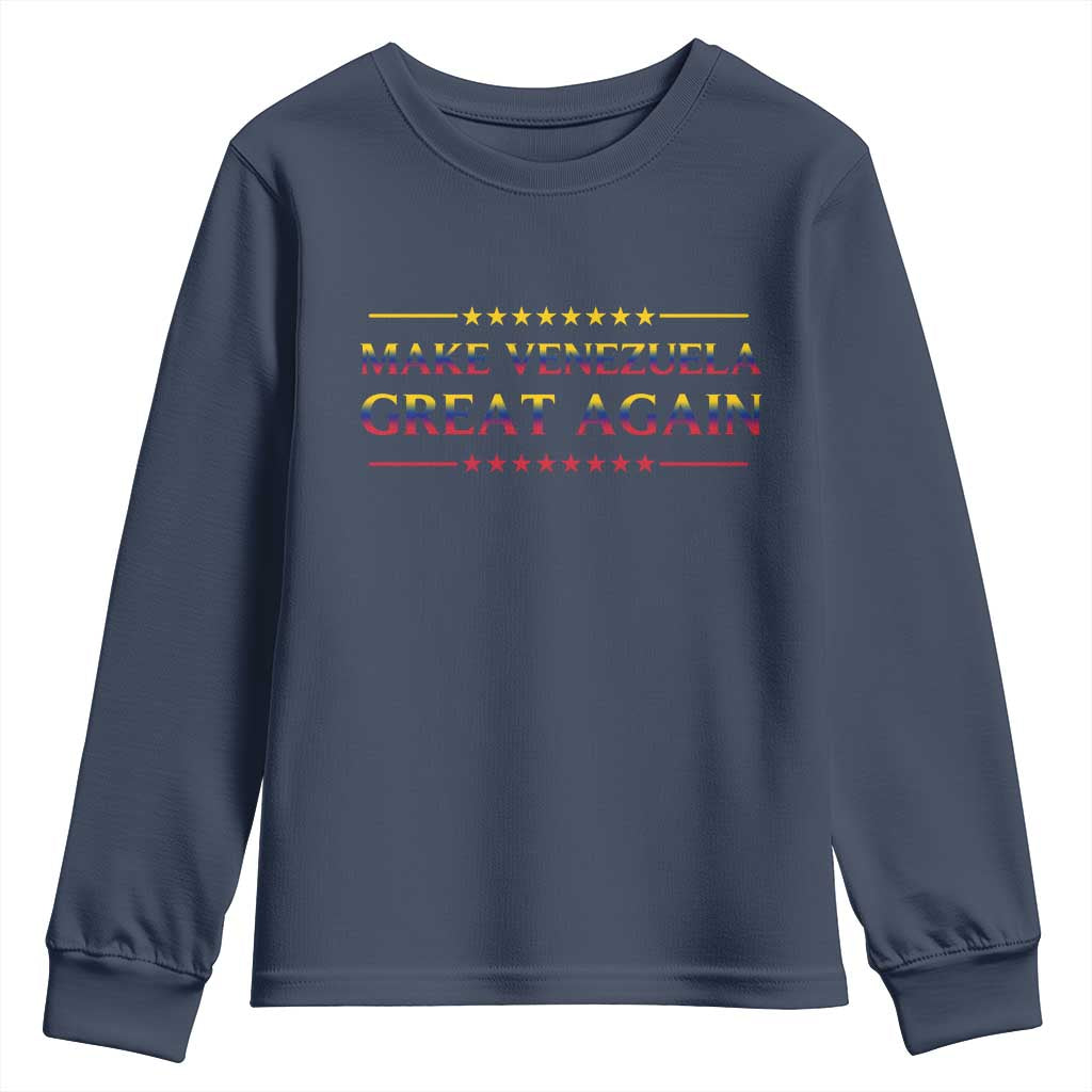International Venezuela Gifts Youth Sweatshirt Make Venezuela Great Again TS12 Navy Print Your Wear