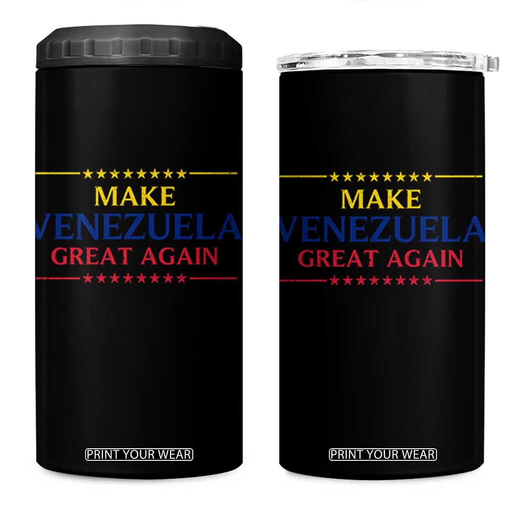 Venezuela Libre 4 in 1 Can Cooler Tumbler Make Venezuela Great Again TS12 One Size: 16 oz Black Print Your Wear