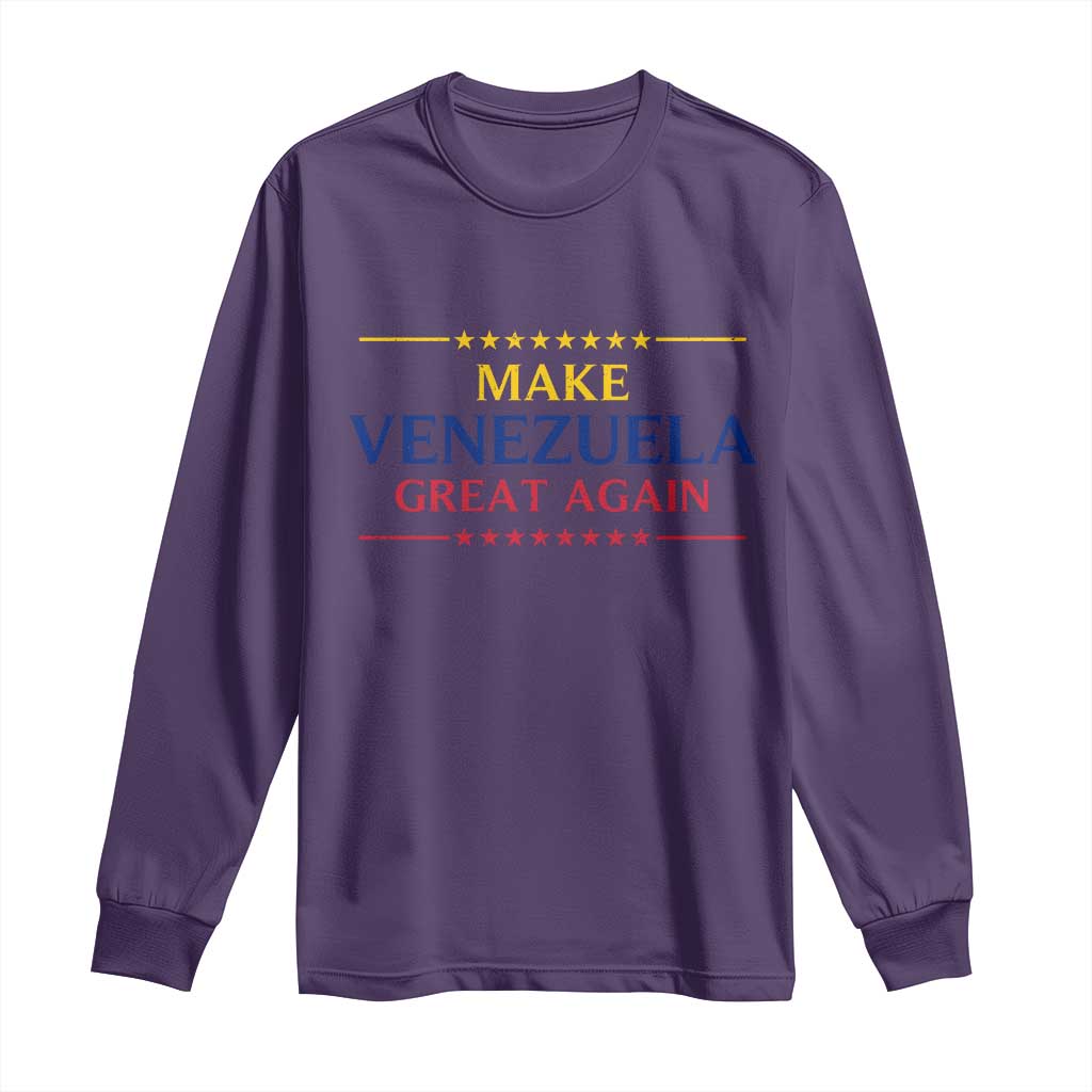 Venezuela Libre Long Sleeve Shirt Make Venezuela Great Again TS12 Purple Print Your Wear