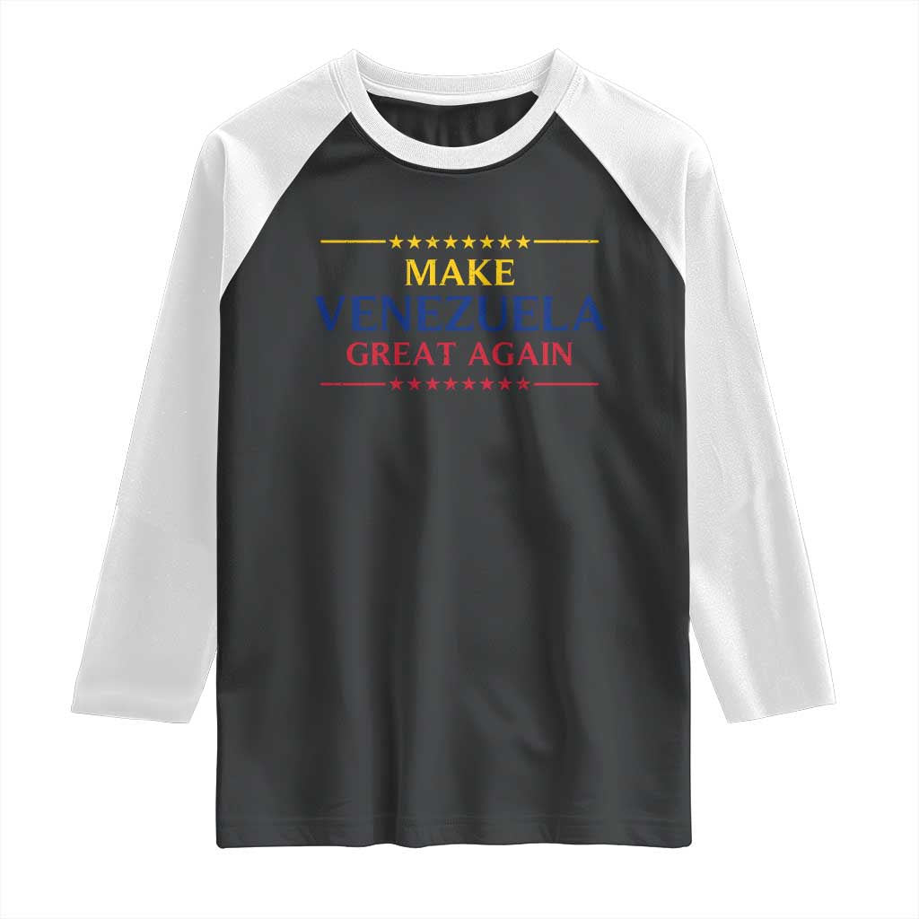 Venezuela Libre Raglan Shirt Make Venezuela Great Again TS12 Black White Print Your Wear