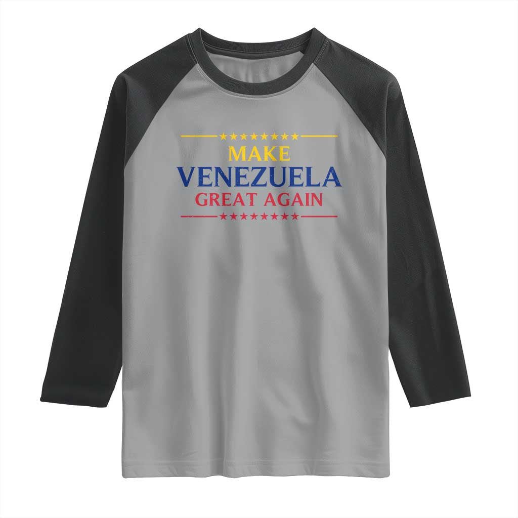 Venezuela Libre Raglan Shirt Make Venezuela Great Again TS12 Sport Gray Black Print Your Wear
