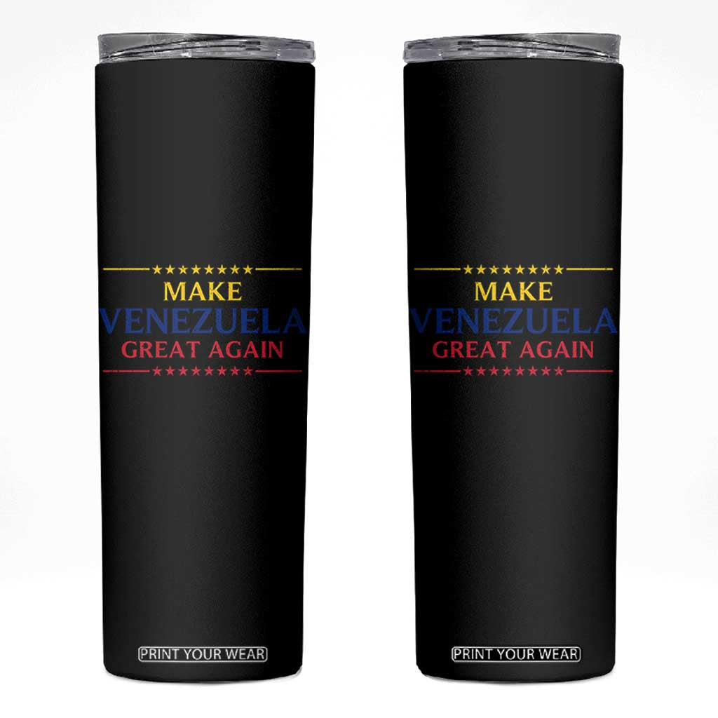 Venezuela Libre Skinny Tumbler Make Venezuela Great Again TS12 Black Print Your Wear