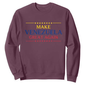 Venezuela Libre Sweatshirt Make Venezuela Great Again TS12 Maroon Print Your Wear