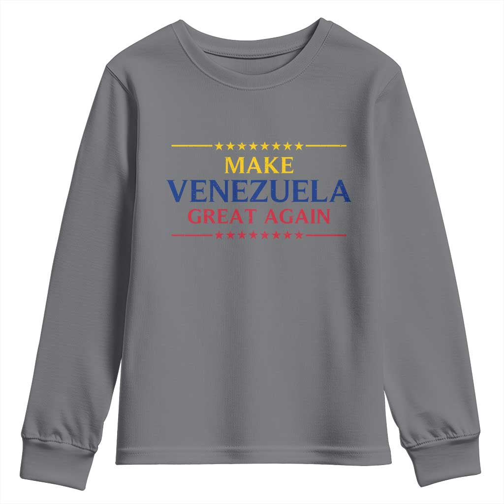 Venezuela Libre Youth Sweatshirt Make Venezuela Great Again TS12 Charcoal Print Your Wear