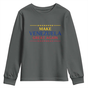 Venezuela Libre Youth Sweatshirt Make Venezuela Great Again TS12 Dark Heather Print Your Wear