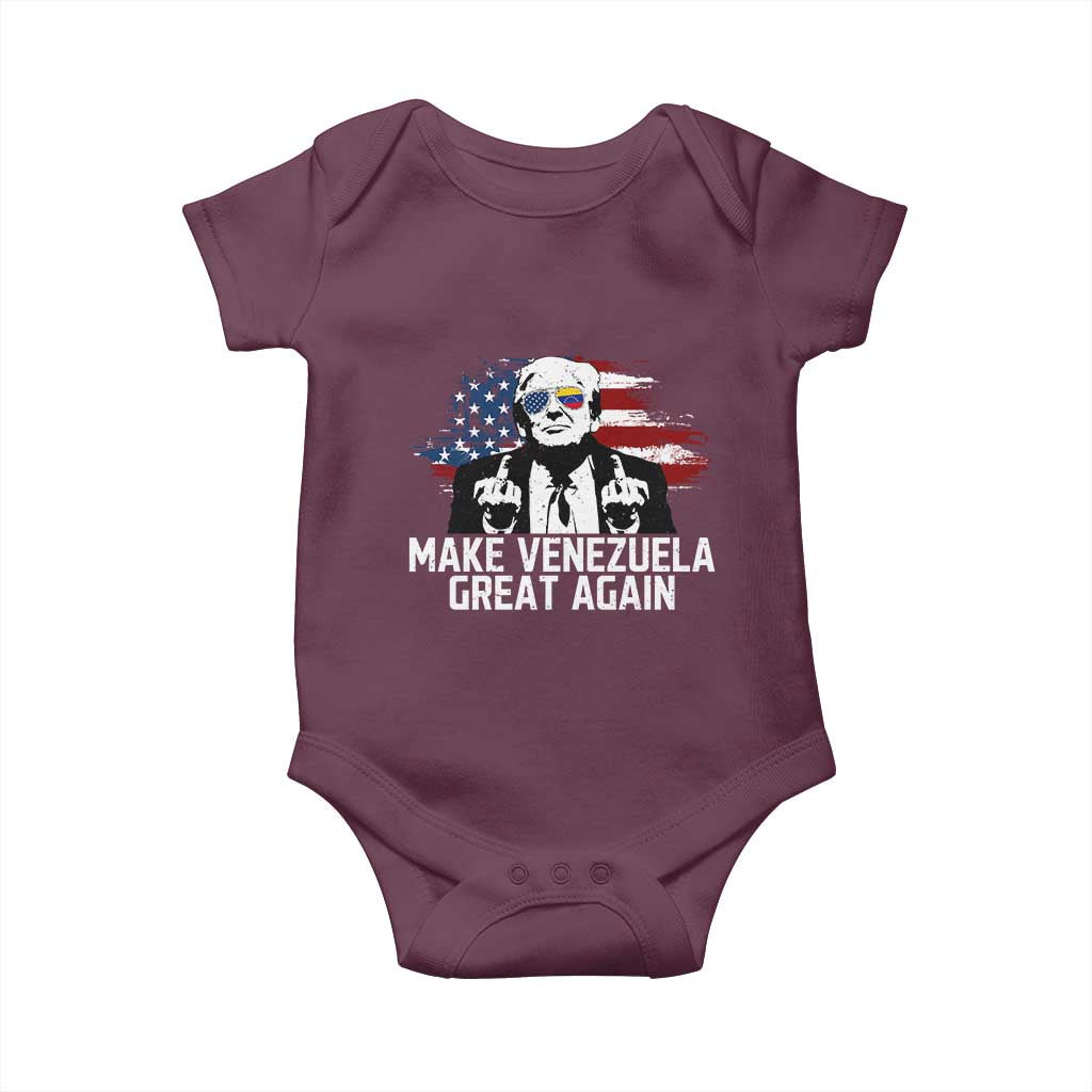 MVGA Make Venezuela Great Again Baby Onesie Funny Political Gift TS12 Maroon Print Your Wear