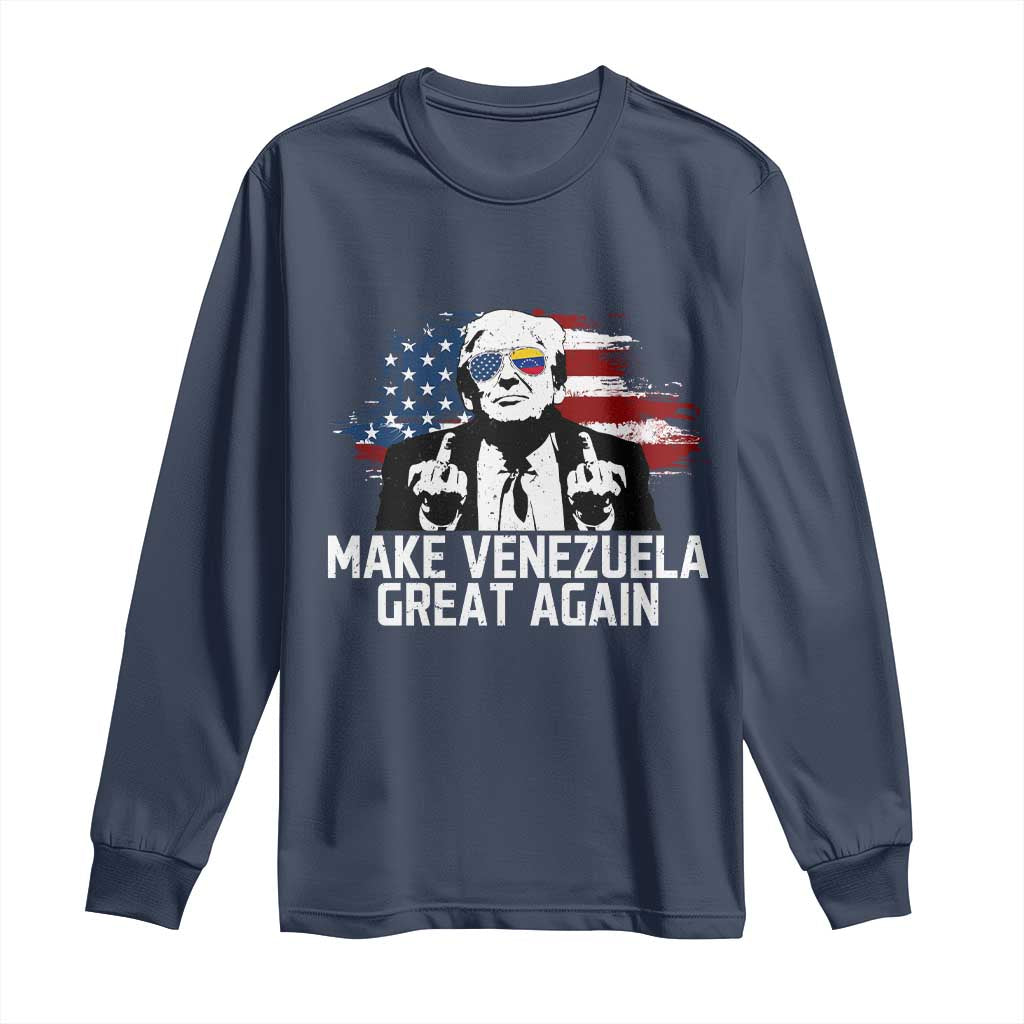 MVGA Make Venezuela Great Again Long Sleeve Shirt Funny Political Gift TS12 Navy Print Your Wear