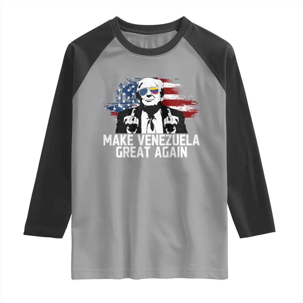 MVGA Make Venezuela Great Again Raglan Shirt Funny Political Gift TS12 Sport Gray Black Print Your Wear
