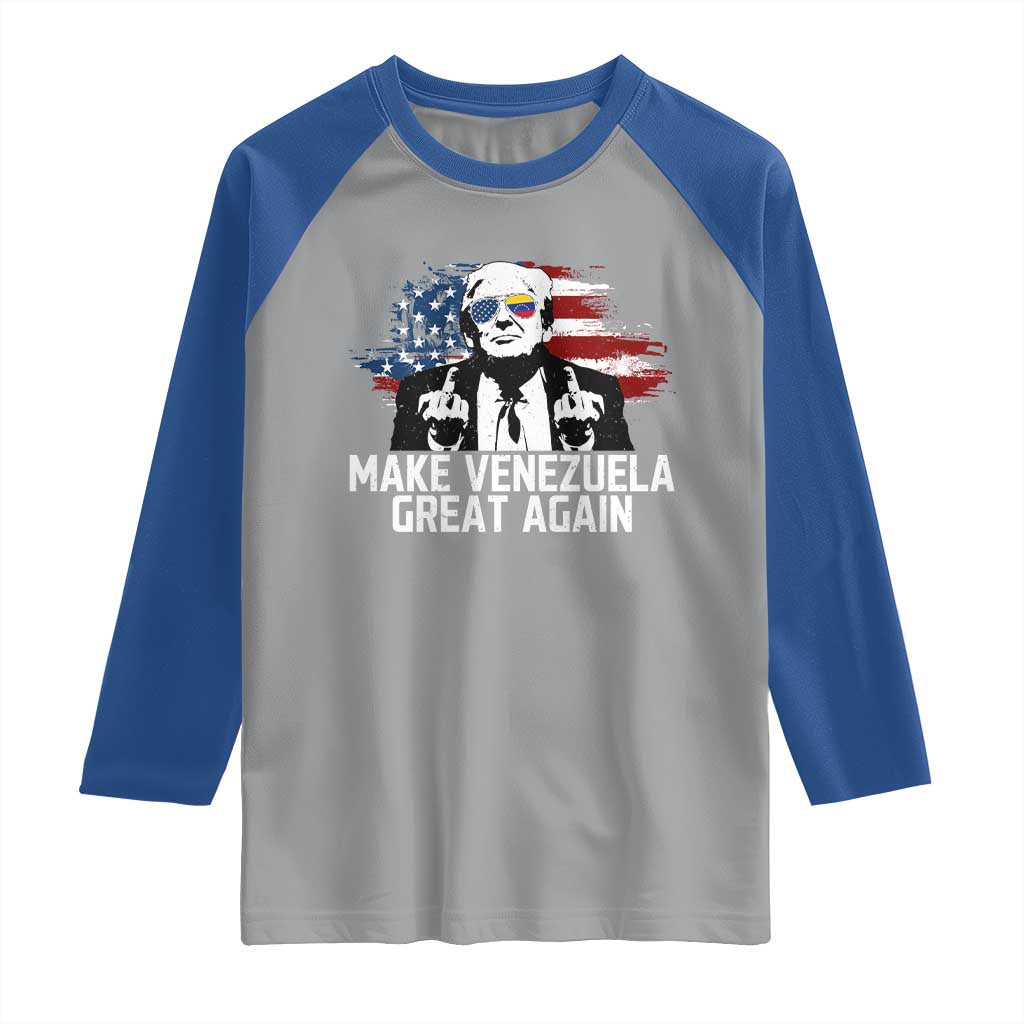 MVGA Make Venezuela Great Again Raglan Shirt Funny Political Gift TS12 Sport Gray Royal Print Your Wear