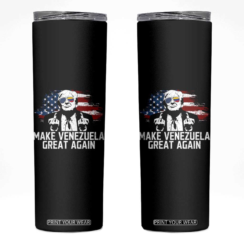 MVGA Make Venezuela Great Again Skinny Tumbler Funny Political Gift TS12 Black Print Your Wear