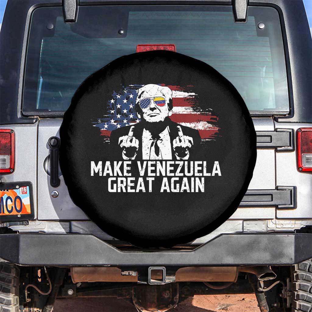 MVGA Make Venezuela Great Again Spare Tire Cover Funny Political Gift TS12 No hole Black Print Your Wear