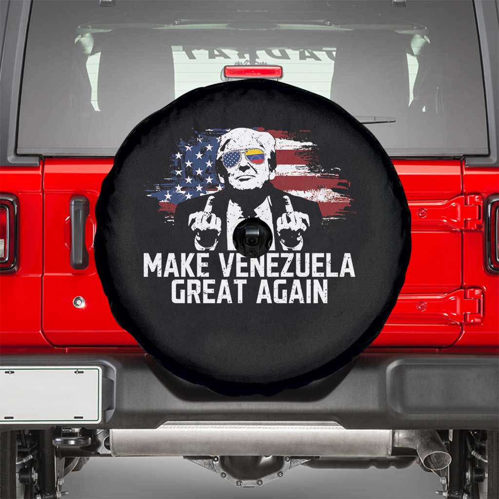 MVGA Make Venezuela Great Again Spare Tire Cover Funny Political Gift TS12 Black Print Your Wear