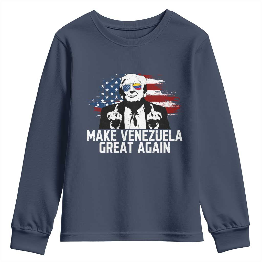 MVGA Make Venezuela Great Again Youth Sweatshirt Funny Political Gift TS12 Navy Print Your Wear