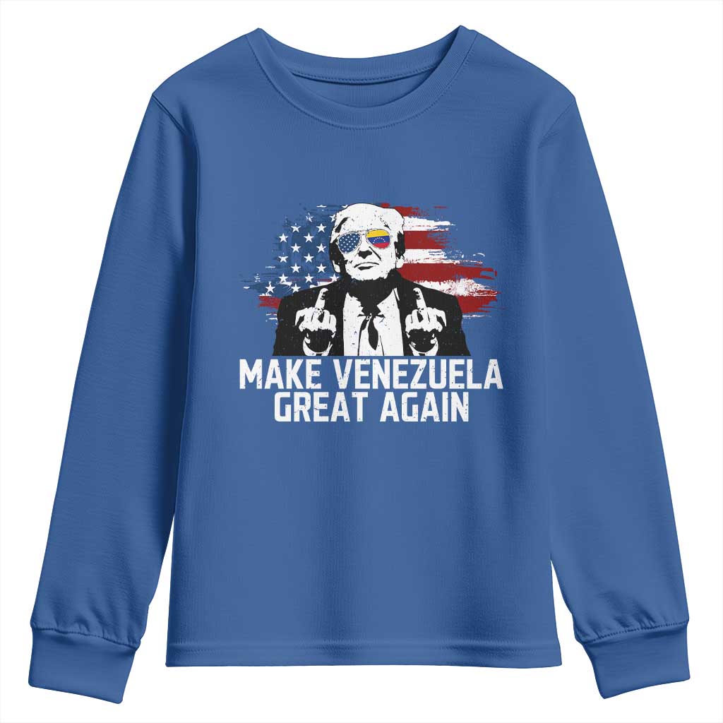 MVGA Make Venezuela Great Again Youth Sweatshirt Funny Political Gift TS12 Royal Blue Print Your Wear