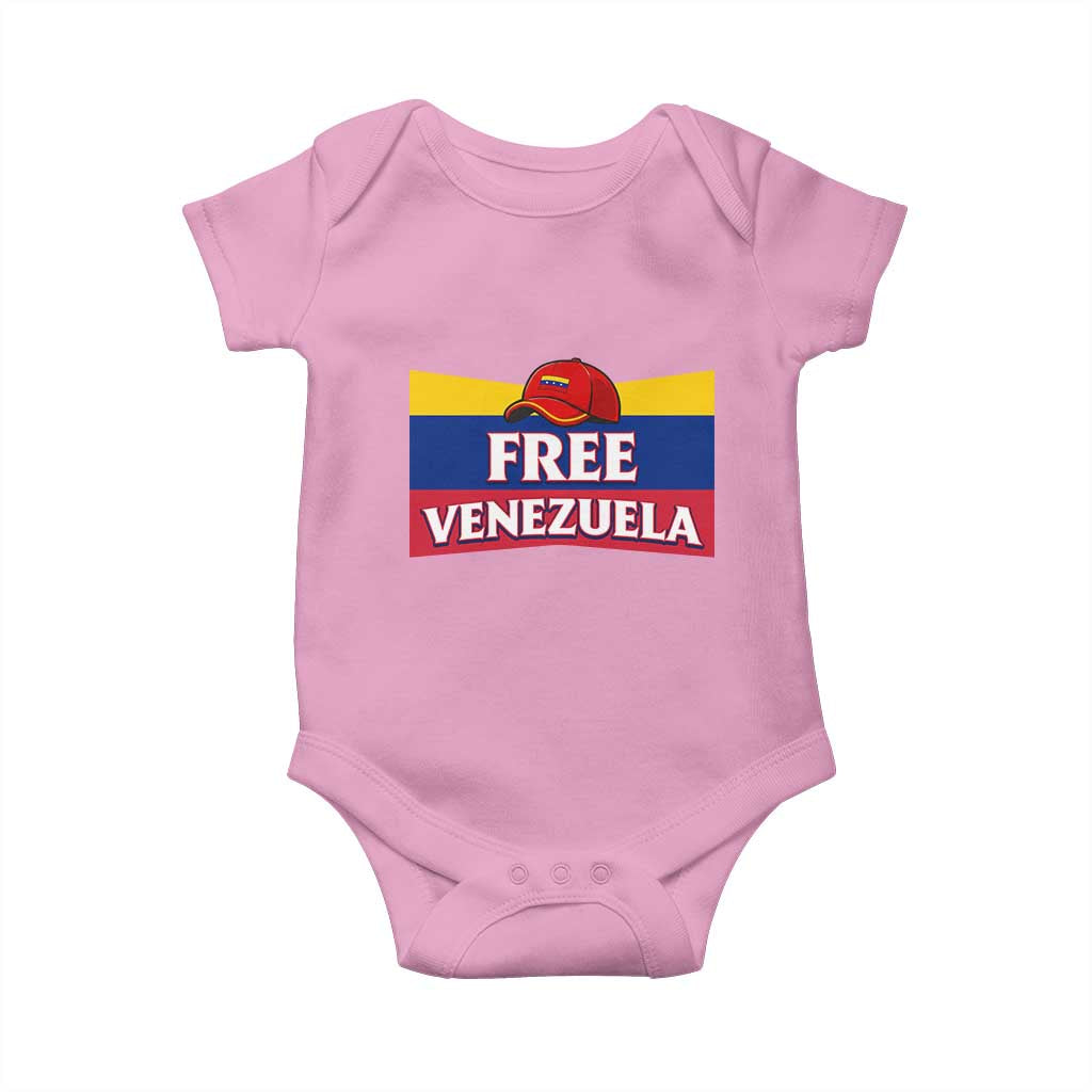 Free Venezuela Flag Patriotic Baby Onesie Venezuela Pride TS12 Light Pink Print Your Wear