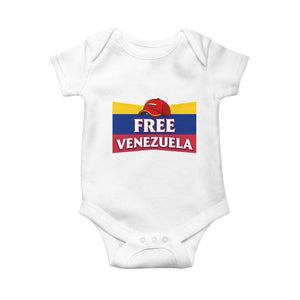 Free Venezuela Flag Patriotic Baby Onesie Venezuela Pride TS12 White Print Your Wear