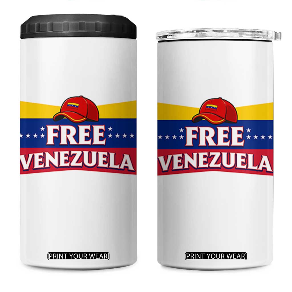 Free Venezuela Flag Patriotic 4 in 1 Can Cooler Tumbler Venezuela Pride TS12 One Size: 16 oz White Print Your Wear